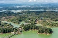 Aerial view of Guatape in Antioquia land and islands, Colombia