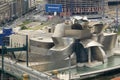 Aerial view of the Guggenheim Museum of Contemporary Art of Bilbao (Bilbo) located on the North Coast of Spain in the Basque Royalty Free Stock Photo