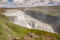 Aerial view on Gullfoss waterfall - Iceland.