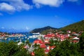 Aerial view of Gustavia Harbor at St Barts, French West Indies. Royalty Free Stock Photo