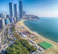 Aerial View of Haeundae Beach Event, Busan, South Korea, Asia Royalty Free Stock Photo