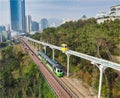 Aerial View of Haeundae Beach Train, Busan, South Korea Asia