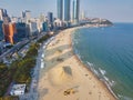 Aerial View of Haeundae Sand Festival, Busan, South Korea, Asia Royalty Free Stock Photo