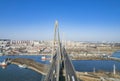 Aerial view of Haihe Bridge in Tianjin Binhai New Area