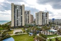 Aerial view of Hallandale Beach from high-rise luxury condominium Royalty Free Stock Photo