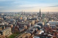 Aerial view of Hamburg with Church Towers and Hamburg City Hall - Hamburg, Germany Royalty Free Stock Photo