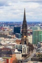 Aerial view of Hamburg city center, Germany. View from bell tower of St. Michael\'s Church Royalty Free Stock Photo