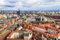 Aerial view of Hamburg city center, Germany. View from bell tower of St. Michael\'s Church Royalty Free Stock Photo