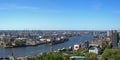 Aerial view of Hamburg harbor Royalty Free Stock Photo