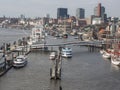 Aerial view of the Hamburg harbor Royalty Free Stock Photo