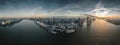 Aerial view of Hamburg at sunrise / Big Panorama Royalty Free Stock Photo