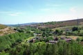 Aerial view of the hamlet of Dunford Bridge, Barnsley, South Yorkshire, England. Royalty Free Stock Photo