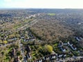 Aerial view of Hampstead Garden Suburb, an elevated suburb of London. Royalty Free Stock Photo