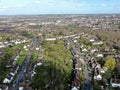 Aerial view of Hampstead Garden Suburb, an elevated suburb of London. Royalty Free Stock Photo