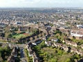 Aerial view of Hampstead Garden Suburb, an elevated suburb of London. Royalty Free Stock Photo