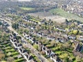 Aerial view of Hampstead Garden Suburb, an elevated suburb of London. Royalty Free Stock Photo