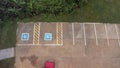 Aerial view of handicapped parking spaces in tourist destinations in Thailand. Parking with a special place for the disabled Royalty Free Stock Photo