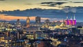 Aerial view of Hannover at evening. Lower Saxony.