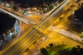 Aerial view of Hanoi skyline cityscape at night. Le Van Luong - Khuat Duy Tien intersection , Cau Giay district