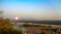 Aerial view of Har ki paudi haridwar, Uttarakhand, India