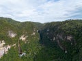 Aerial view of Harau Valley, a popular tourist spot featuring mountains and rice fields at Sumatra island, Indonesia Royalty Free Stock Photo