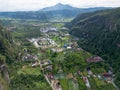 Aerial view of Harau Valley, a popular tourist spot featuring mountains and rice fields at Sumatra island, Indonesia Royalty Free Stock Photo