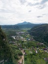 Aerial view of Harau Valley, a popular tourist spot featuring mountains and rice fields at Sumatra island, Indonesia Royalty Free Stock Photo