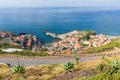 Aerial view harbor of Camara do Lobos at Madeira Island Royalty Free Stock Photo