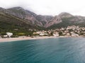 Aerial view Harbour and small town at Boka Kotor bay Boka Kotorska Montenegro, Europe