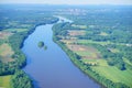 Aerial view of hartford city and river Royalty Free Stock Photo