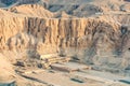 Aerial view of Hatshepsut Temple at sunrise, Luxor, Egypt Royalty Free Stock Photo