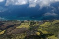 Aerial View of hawaii background, tropical Hawaiian paradise. Royalty Free Stock Photo