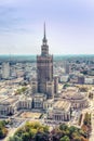 Warsaw / Poland - 09.15.2015: Aerial view of Palace of Culture and Science