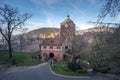 Aerial view of Heidelberg Castle Entrance and Gate Tower (Torturm) - Heidelberg, Germany Royalty Free Stock Photo