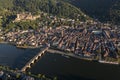 Aerial view of the Heidelberg with the castle on the hillside. Germany Royalty Free Stock Photo