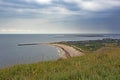 Aerial view of Helgoland dune in front of North Sea island Helgoland