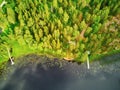 Aerial view of Helgtrask lake in Sipoonkorpi national park of Finland