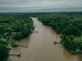 aerial View from the helicopter for Tigre, Buenos Aires, Argentina Royalty Free Stock Photo