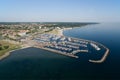 Aerial view of Helsingoer harbour, Denmark Royalty Free Stock Photo