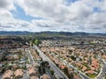 Aerial view of Hemet city in the San Jacinto Valley in Riverside County, California Royalty Free Stock Photo