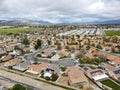 Aerial view of Hemet city in the San Jacinto Valley in Riverside County, California Royalty Free Stock Photo