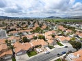 Aerial view of Hemet city in the San Jacinto Valley in Riverside County, California Royalty Free Stock Photo