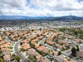 Aerial view of Hemet city in the San Jacinto Valley in Riverside County, California Royalty Free Stock Photo