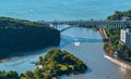 Aerial view of the Henry Hudson Bridge in the Bronx NY