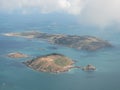 An aerial view of Herm and Jethou Islands Royalty Free Stock Photo