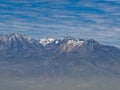 Aerial view of high Andean mountain ranges on a sunny day Royalty Free Stock Photo