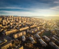 Aerial view of high buildings in Saburtalo district in Tbilisi, Georgia. Property real estate banner caucasus Royalty Free Stock Photo