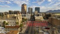 Partly Cloudy Skies Aerial Perspective Downtown City Skyline Tucson Arizona Royalty Free Stock Photo