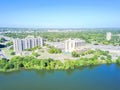 Aerial view high-rise condo buildings along Colorado River near Royalty Free Stock Photo