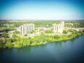 Aerial view high-rise condo buildings along Colorado River near Royalty Free Stock Photo